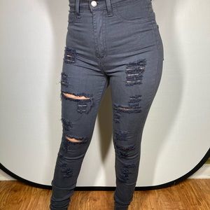 Grey Distressed Pants